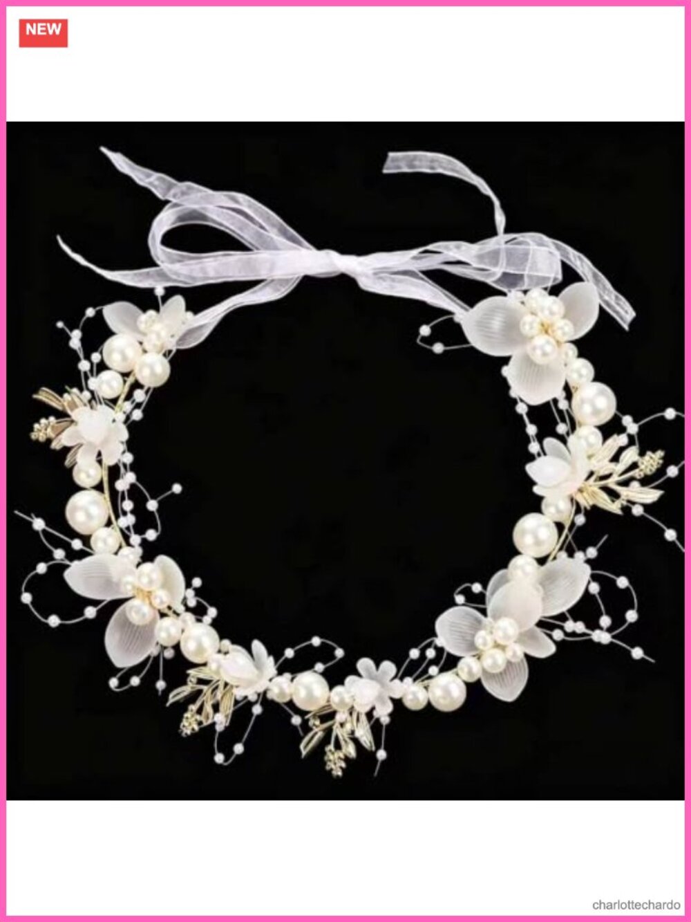 Pearl Headband Bridal Hair Accessories Wedding First Communion Floral